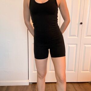 Italic Black Sleeveless Bodysuit